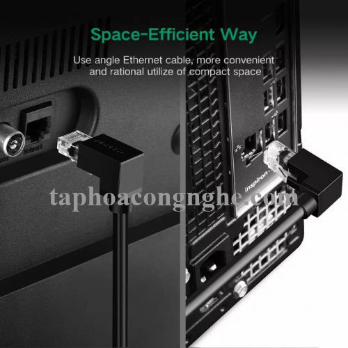 Ugreen 30835 3M màu Đen Cáp mạng CAT6 UTP 90 độ NW115 30030835